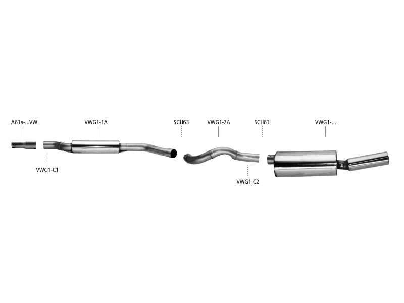 Bastuck Edelstahl Gr.A Komplettanlage VW Scirocco 1 - 1 x 70mm